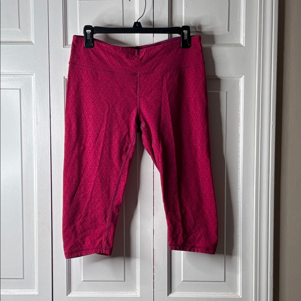 Prana Pink Patterned Cropped Leggings